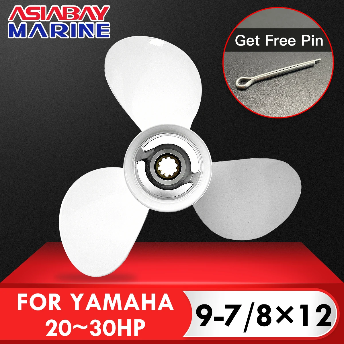 

Outboard Propeller For Yamaha 20hp 25hp 30hp 9 7/8*12 Boat Motor Aluminum Alloy Screw 3 Blade 10 Spline Ship Marine Engine Part