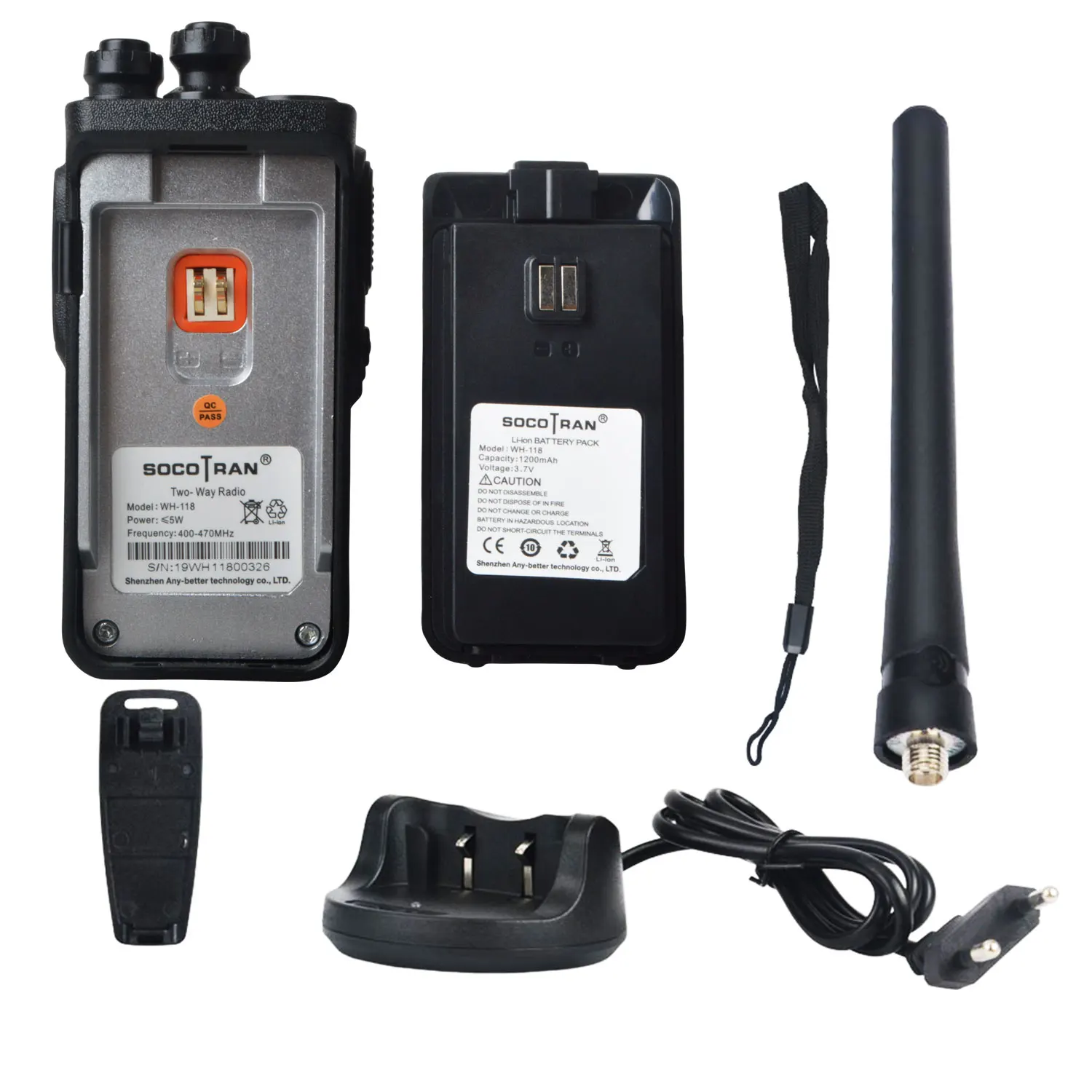 Socotran-walkie-talkie de mano, Radio portátil de alta potencia, 5W, UHF, comunicador profesional de Radio Ham bidireccional