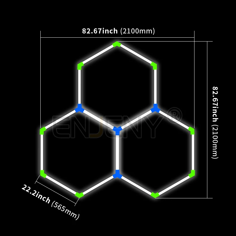 

STC202 Customized fashion honeycomb hexagonal LED light for car wash, car beauty gym, beauty barber salon，factory Outlet