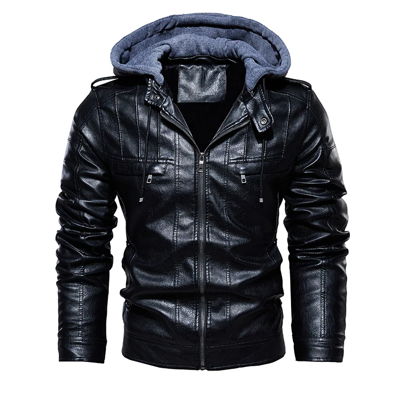 

Autumn Winter Faux Leather Jacket Men Fashion New Leather Jacket Male Embroidery Bomber Coat Fleece Pu Overcoat Asian Size 231