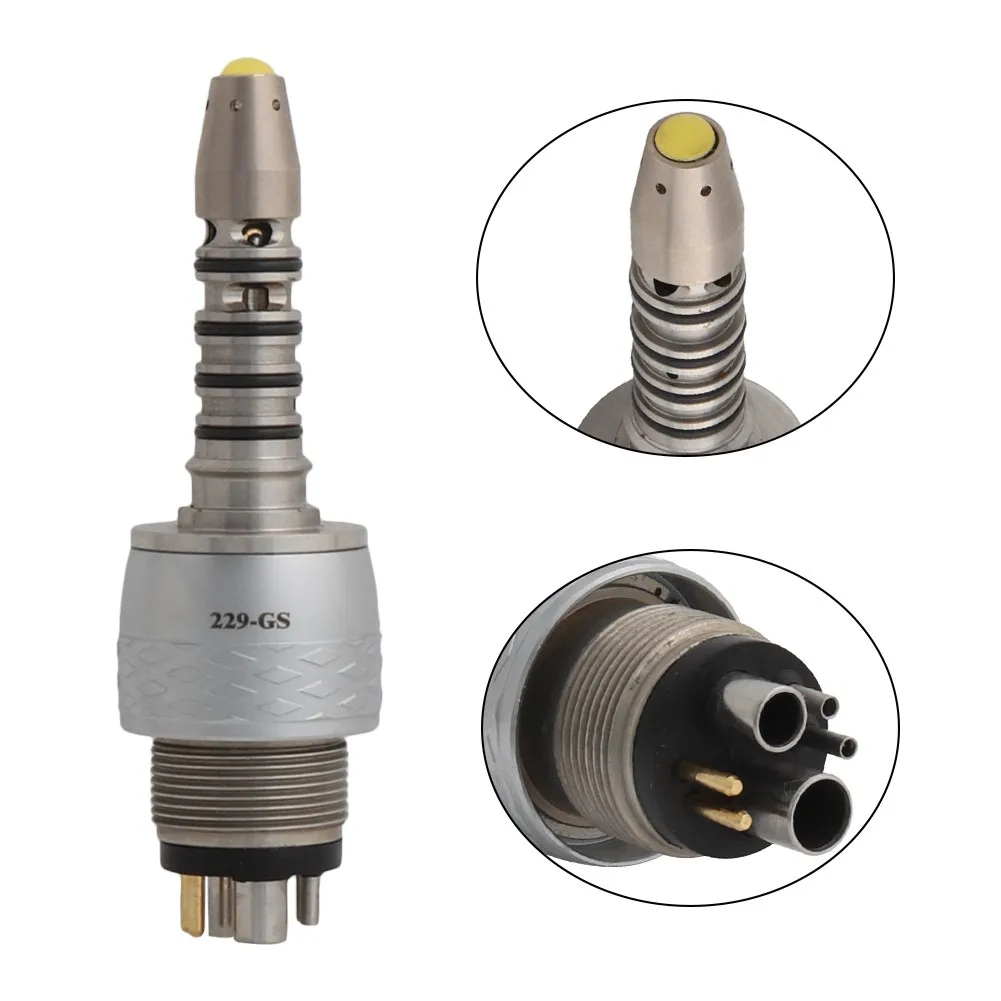 COXO Dental Quick Connector Coupler 6Hole M6 For Dental LED Fibre Optic High Speed Handpiece Air Turbine CX229-GS Origianl