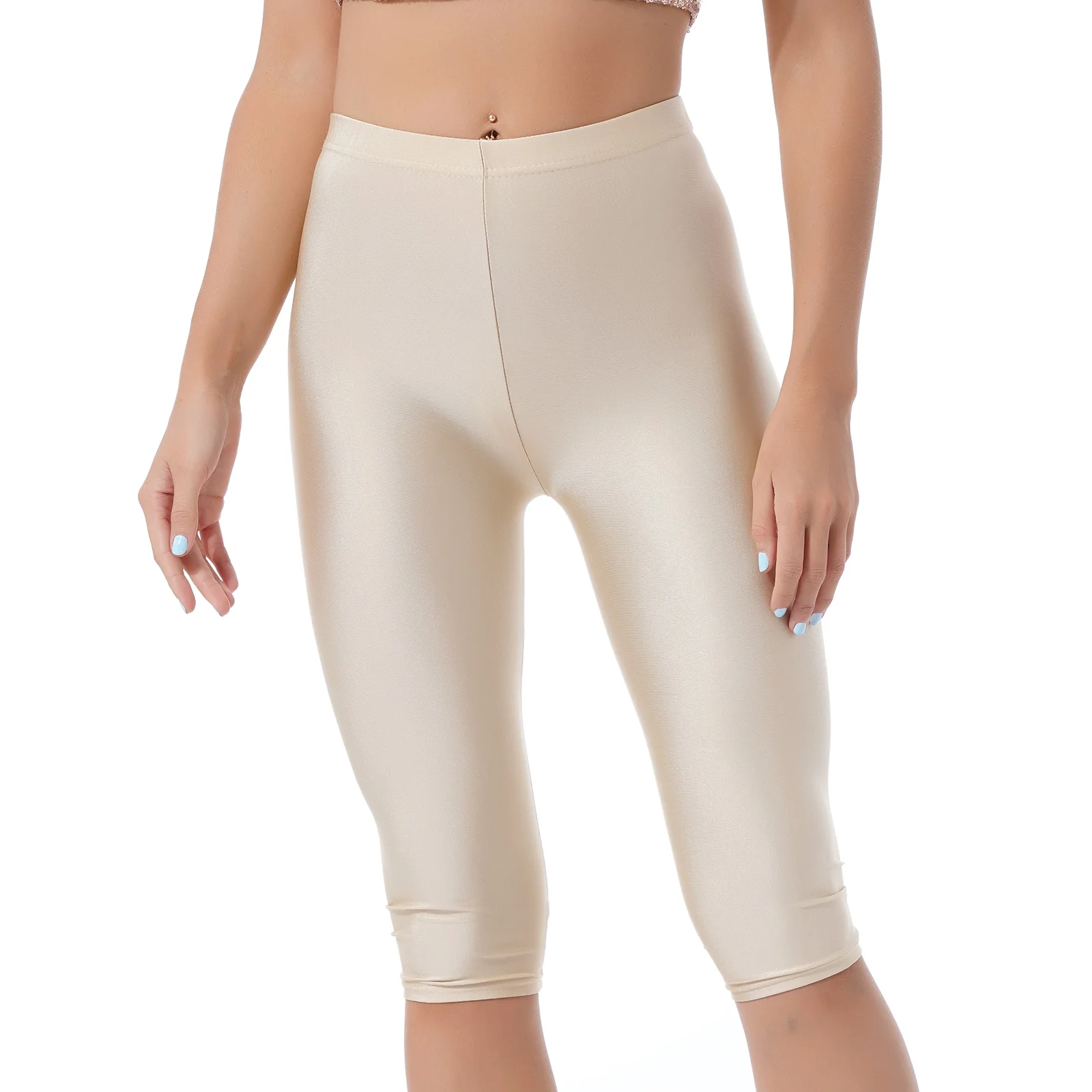 TiaoBug-Leggings elásticos para mujer, pantalones largos hasta la pantorrilla, Color puro, para Yoga, baile, Fitness, correr, cintura ajustada