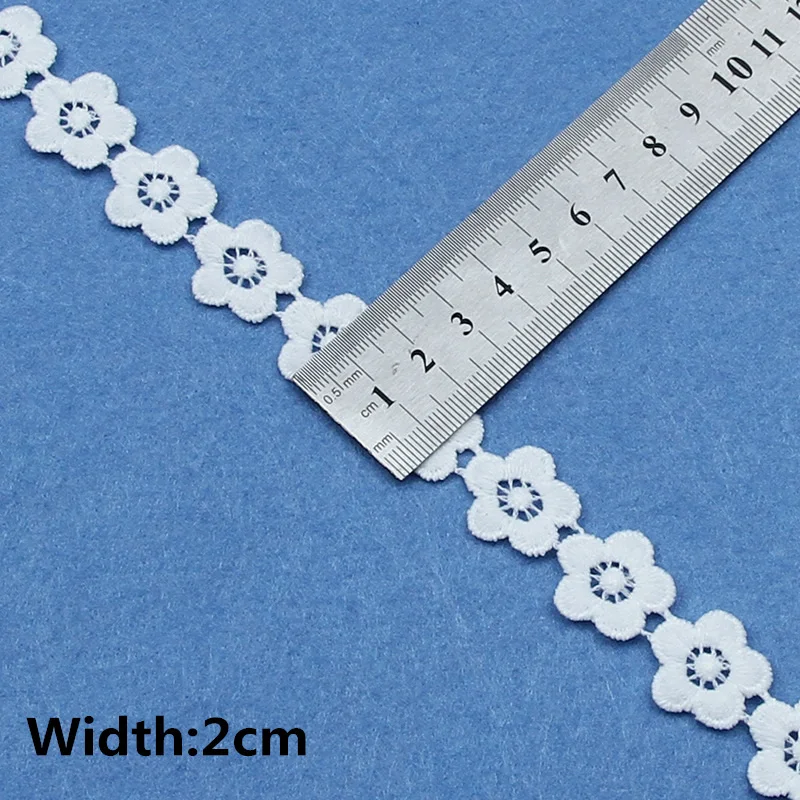 White Embroidered Lace Trim for DIY Crafts