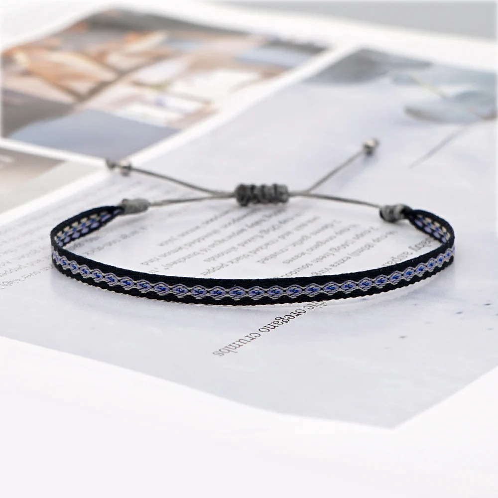 Easter Braided Bracelets For Women Pattern Boho Jewelry Friendship Rope Bracelet Vintage Weave Handmade Textile Bangles