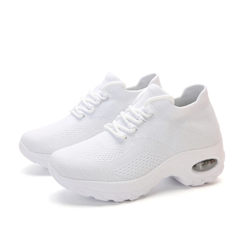 Women Running Sneakers Female Light Sports Shoes Breathable Air Cushion Flying Weaving Outdoor Walking Jogging Leisure Shoes