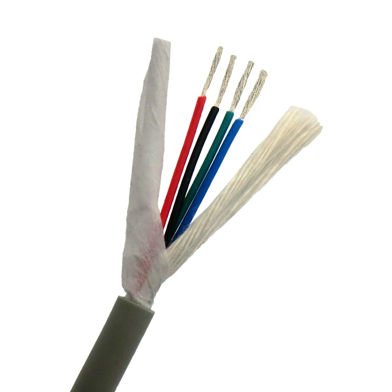 Drag Chain Control Cable Ultra Flexible 4 core 0.2,0.3mm ²  Gray Towline Cable 1m (24,22AWG)