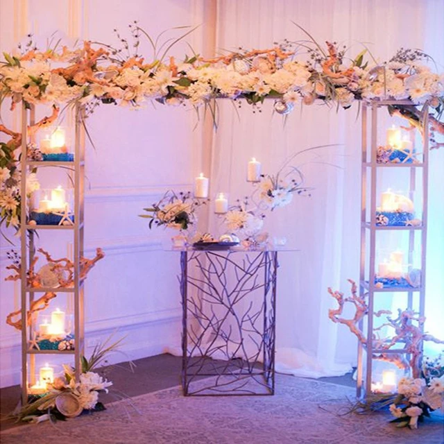 

2pcs)New design Metal gold mental candelabra Wedding Centerpieces wedding stage Decoration Candle Holder Decoration