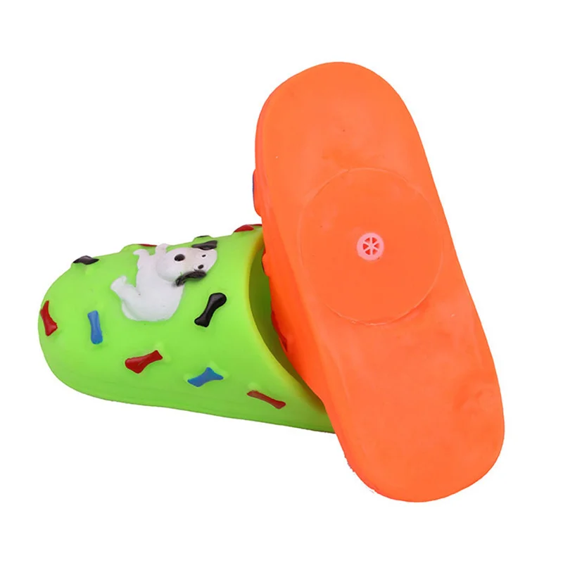 Pet Slipper Shape Squeaky Toys Puppy Chew Play Toys Dog Sound Toys PVC Doggy Play Squeaker Chewing Toy for Dog Pet Supplies