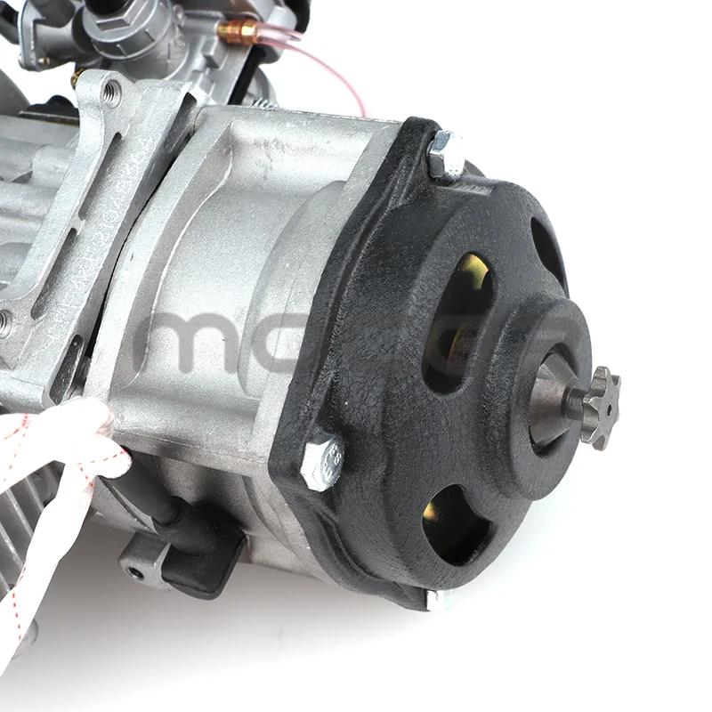 Mini motor quad de dois tempos 49cc, partida elétrica, compatível com foguete, corrente blke 25h, não incluída com cabo do acelerador