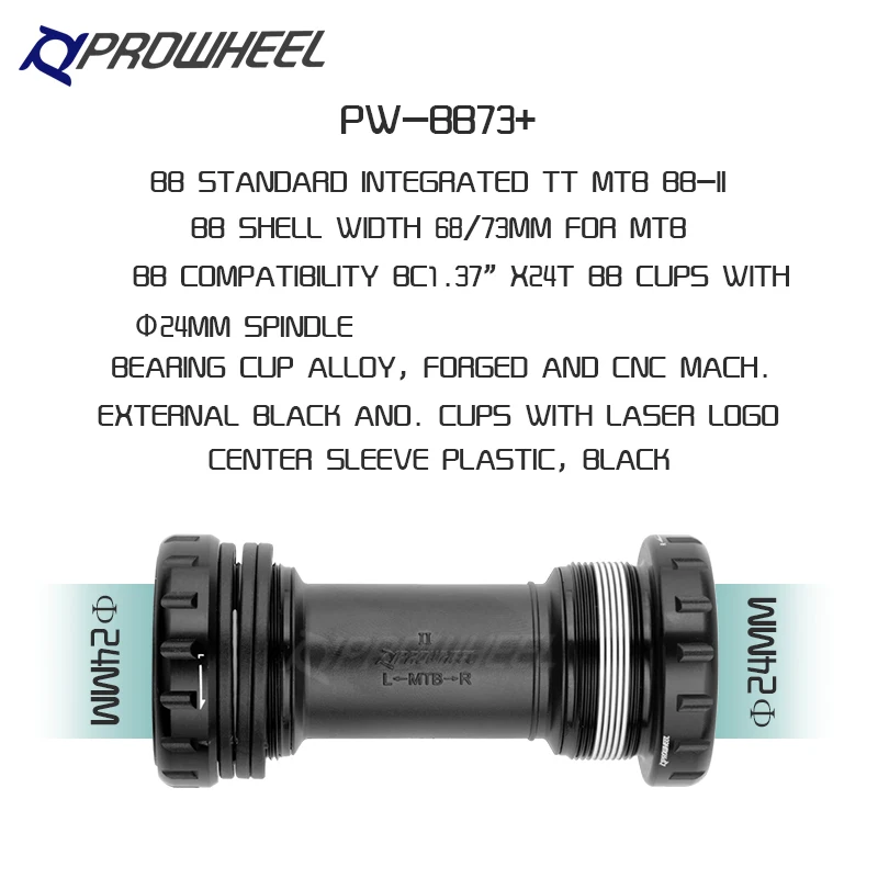 PROWHEEL Mountain Bike Crankset 2*10S 9S 11S 170mm Crank 28-38T Crankset Bottom Bracket BB73+ Mountain Bike Parts