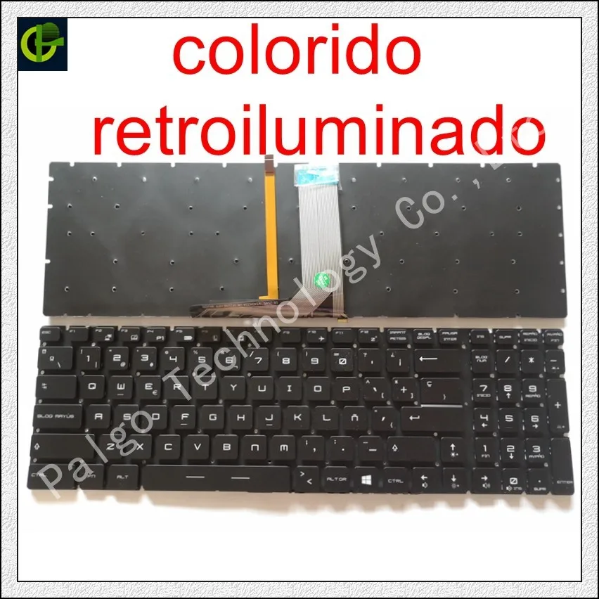 espanhol rgb backlit teclado colorido para msi gp72 ws60 pe72 ge62vr gp62vr gt62vr gt73vr gs73vr gt72vr gt83vr gl627rdx latina sp 01