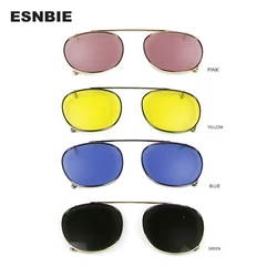 Depp-stijl ronde clip-on zonnebrillens blauw roze geel groen gepolariseerde zonnebril voor dames heren mode getinte clip-on lens