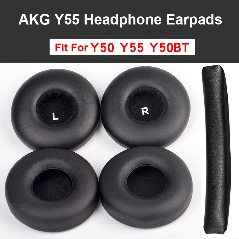 1 쌍 검은 귀 패드 Earpads 쿠션 커버 AKG Y50 Y55 Y50BT 헤드폰 이어폰 헤드셋 이어폰 폼