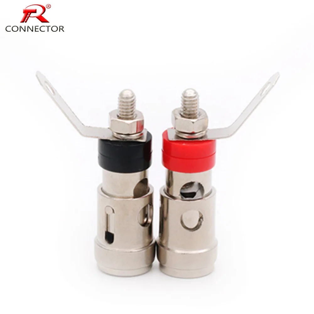 2PCS Binding Post Connector, Binding Post Cable Terminals for Audio Video Speaker Amplifier Subwoofer, Push Style Free-Soldering