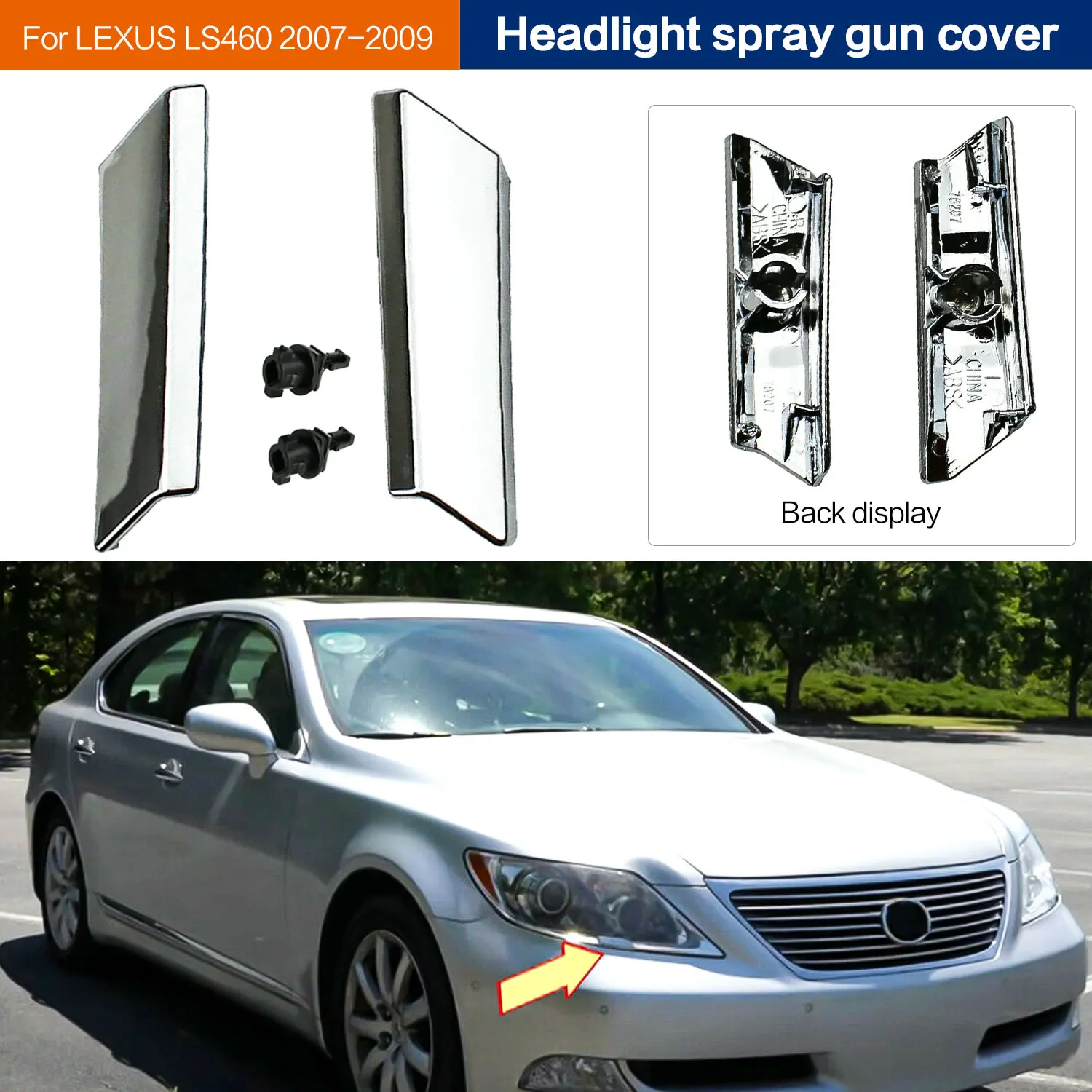 

For LEXUS LS460 2007-2009 Headlight Washer Nozzle Covers 85208-50030 85207-50030