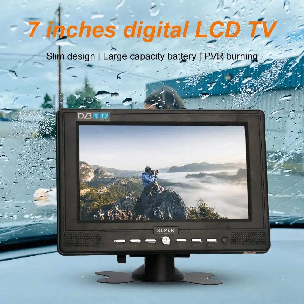 Car TV 7 Inch Small Car TV Car Television D768 Digital and Analog mini small Car TV Television Support USB TF