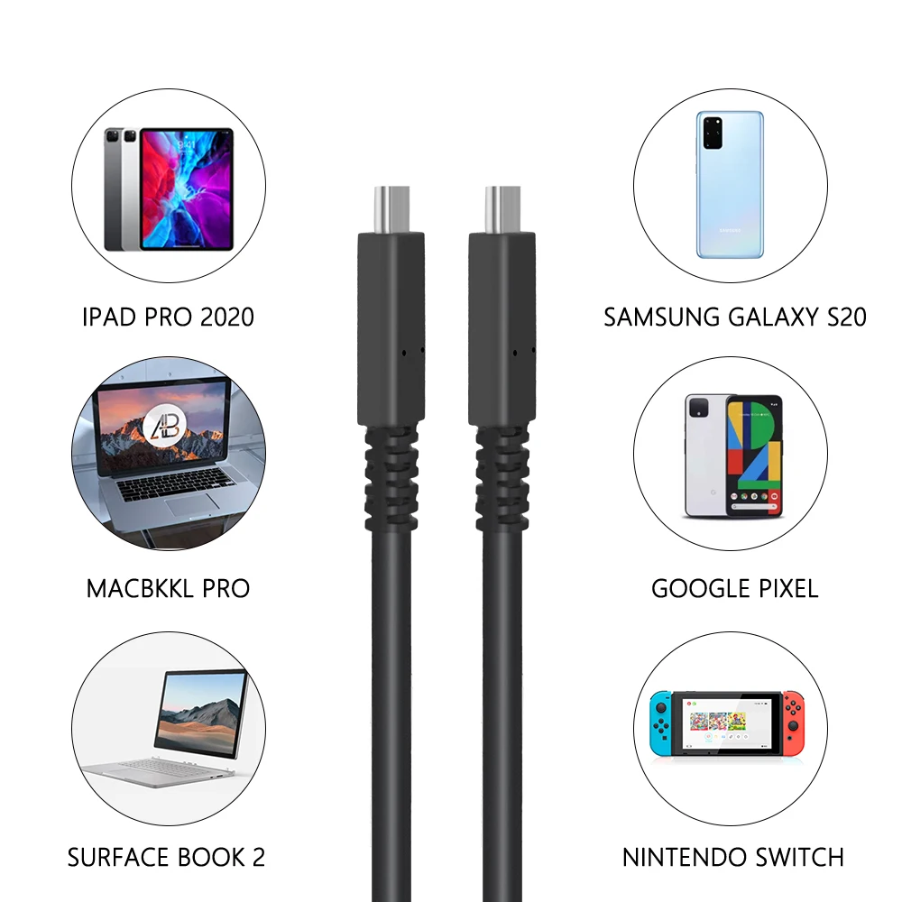 Short usb-c video cable 4K Monitor cable USB-C 3.1 Gen 2 Cable PD 100W Fast Charging cable Sync dat cable for samsung T5 T7 macs