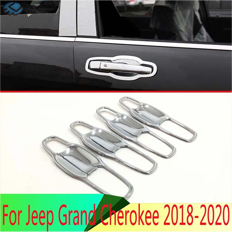 For Jeep Grand Cherokee 2018-2020 Car Styling Accessories ABS Chrome Door Handle Bowl Cover Cup Cavity Trim Insert Catch Molding