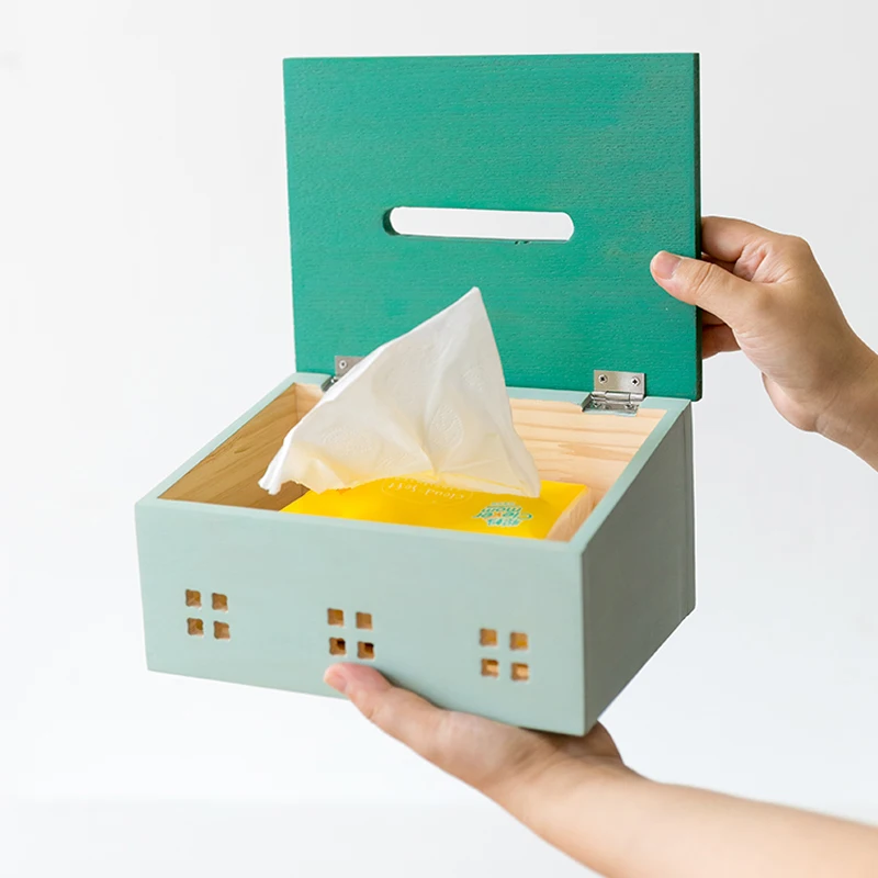 Wood Tissue Box Tissue Holder Tissues Paper Napkin Container Nordic Wooden Kitchen Organization Home Dining Room Accessories