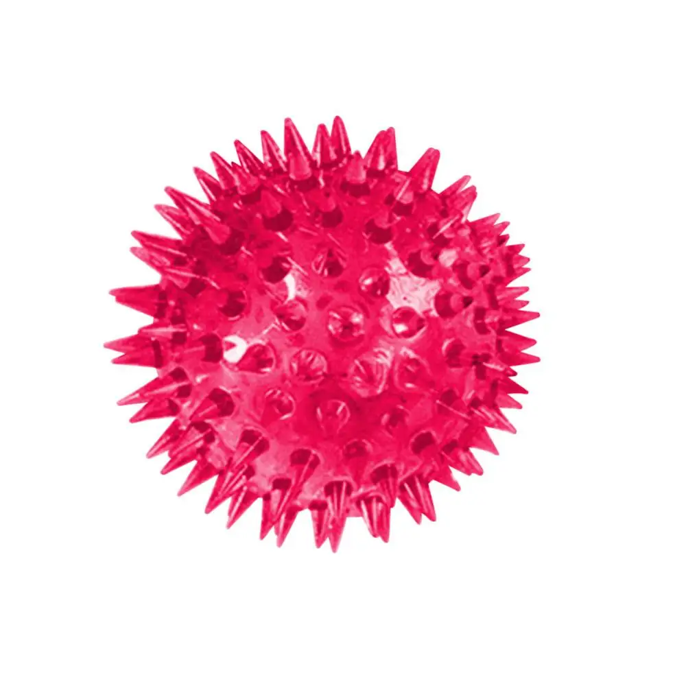 Massage Ball Portable LED Flashing Bounce Spike Stress Relief Kids Pet Gog Toy