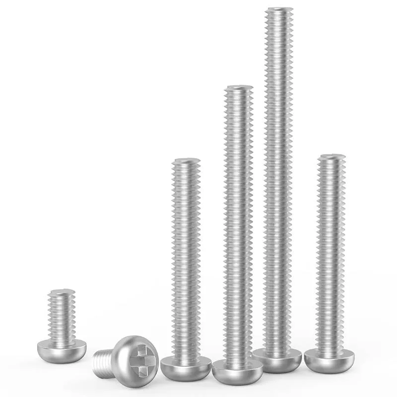 M4 DIN7985 GB818 304 Stainless Steel Cross Recessed Pan Head Screws Phillips Machine Screws 10mm to 90mm