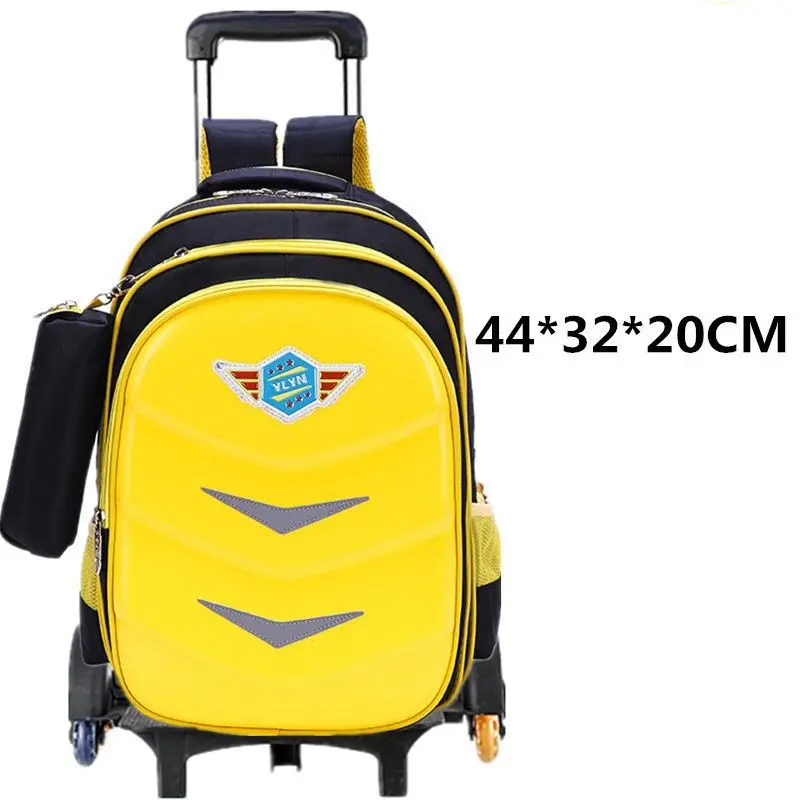 Carton School Trolley Bags for boys PU rolling backpack for school kids wheeled backpack children school trolley bag for kids