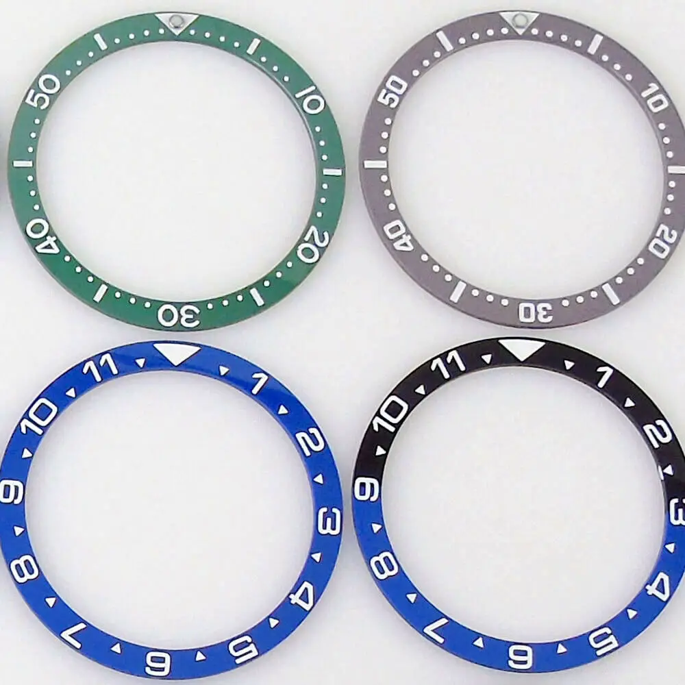 38mm*31.5mm Flat Watch Bezel Insert Ceramic/Alloy Bezel Ring For SKX007 SKX009 12 Hours Black/Blue/Green/Red Wristwatch Parts