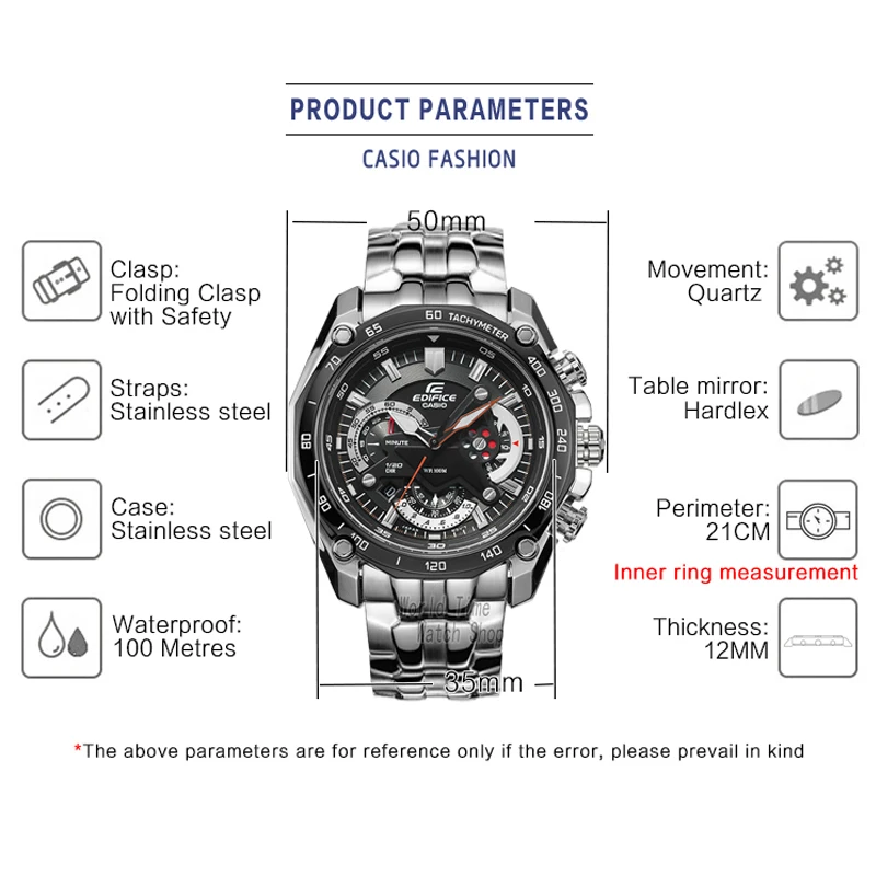 Casio zegarek Edifice zegarek mężczyźni top marka luksusowy kwarc watche Wodoodporny Luminous Chronograph mężczyźni zegarek F1 Racing element Sport