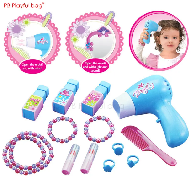 Borsa giocosa Baby Girl Make up toys Little Princess Makeup Table Beauty parrucchiere set regali per bambini gioco per bambina AB30