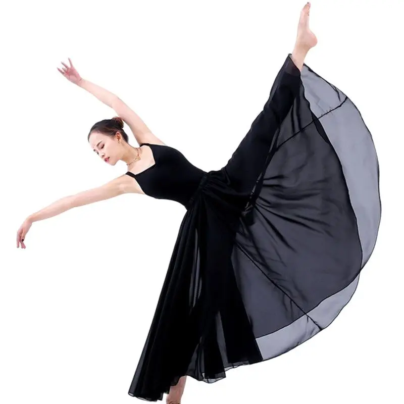 Purple White Blue Black Modern Red Ballet Skirt Women Chiffon Kid Adult Ballet Skirt Long Women Ballroom Modern Skirt Women