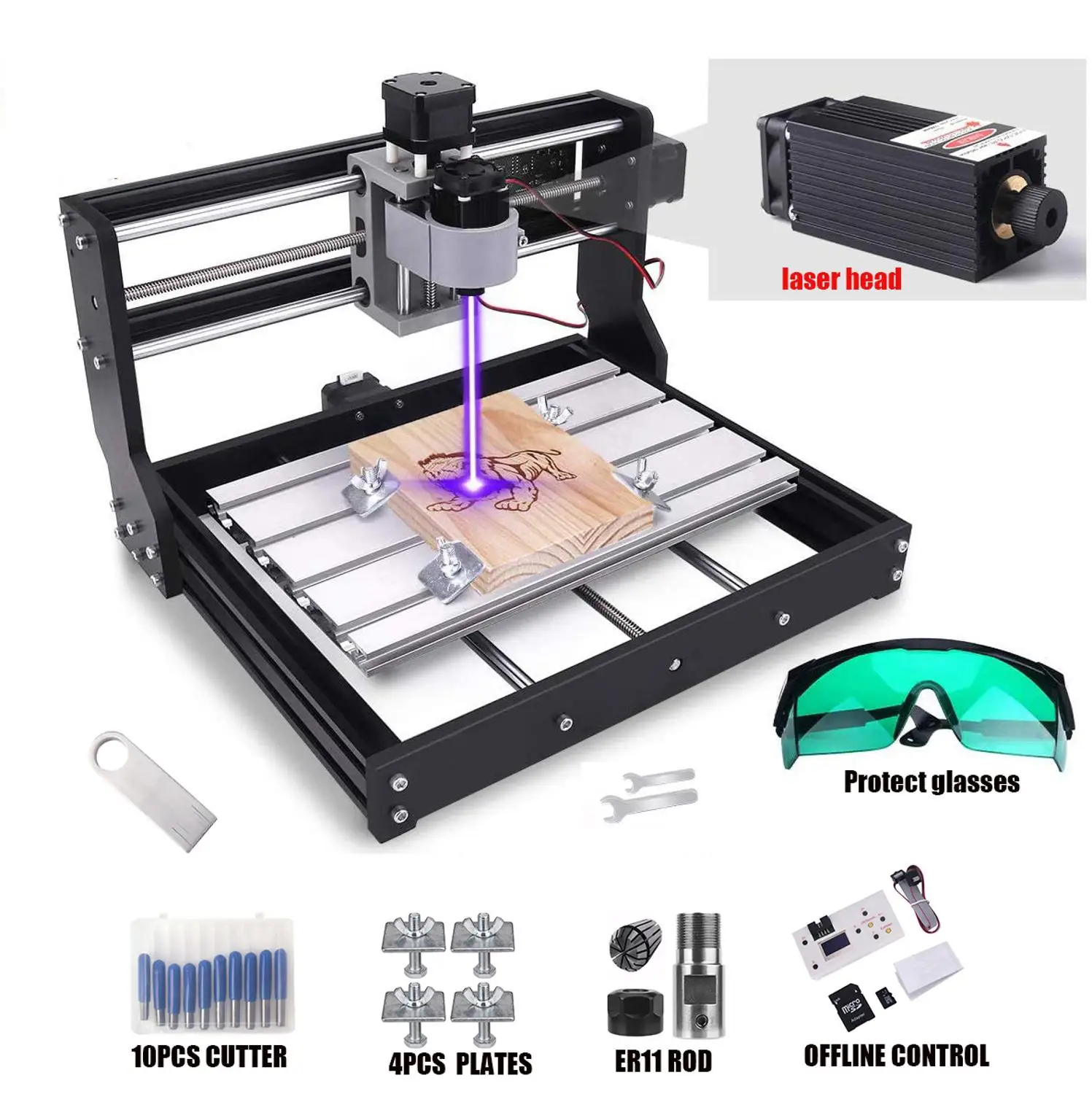 CNC 3018 Pro GRBL control ER11 Diy Mini Cnc Machine 3 Axis Pcb Milling Machine Wood Router Laser Engraving New Upgraded