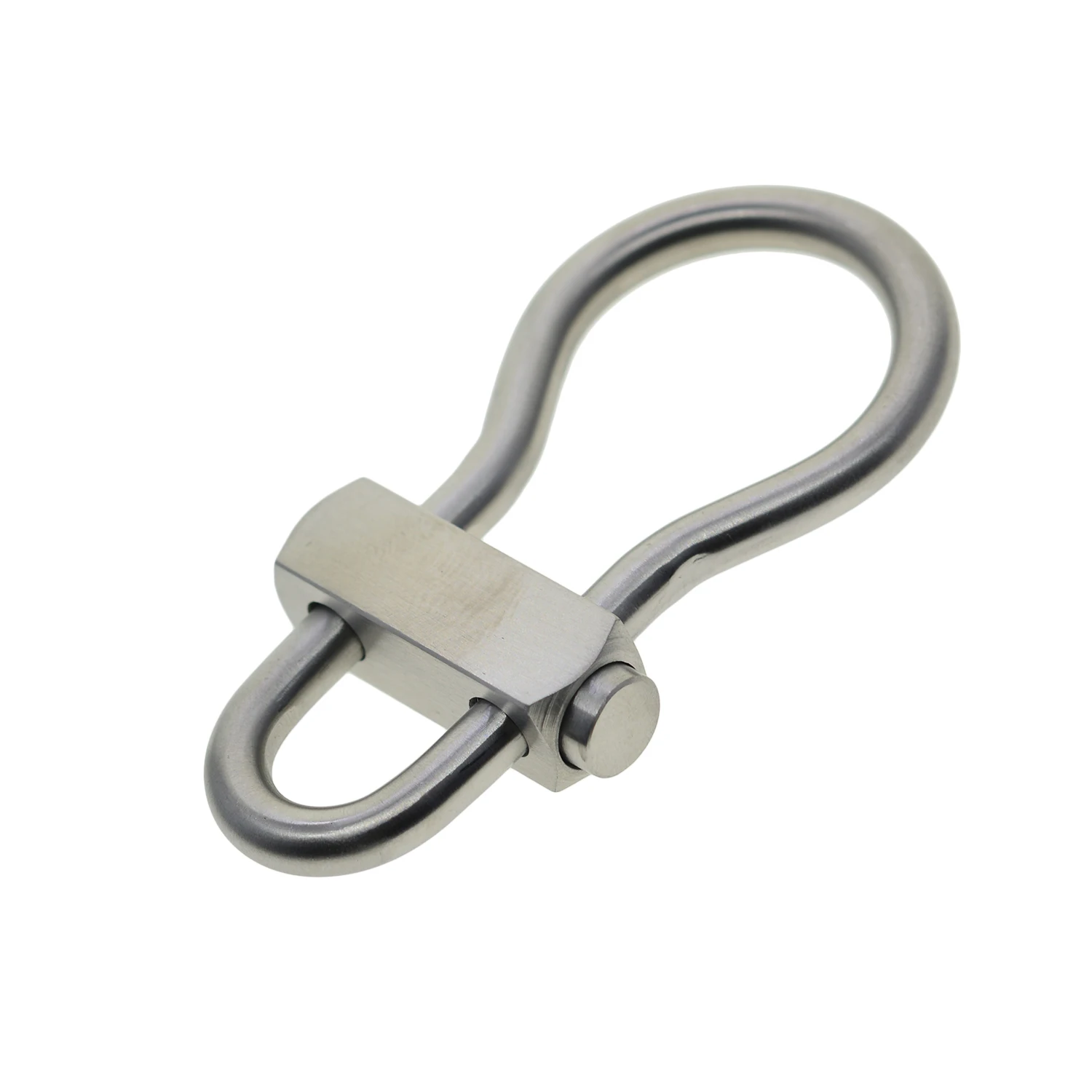 Heavy duty Solid 304  Matte stainless steel Oval bulb spring snap Locking clip lock Carabiner keychains FOB dog leash connector