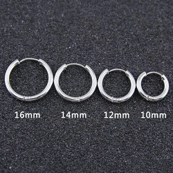 Gold Color Small Hoop Earrings Stainless Steel Circle Round Huggies for Women Men 2026 Ear Ring Bone Buckle Fashion Jewelry 20MM