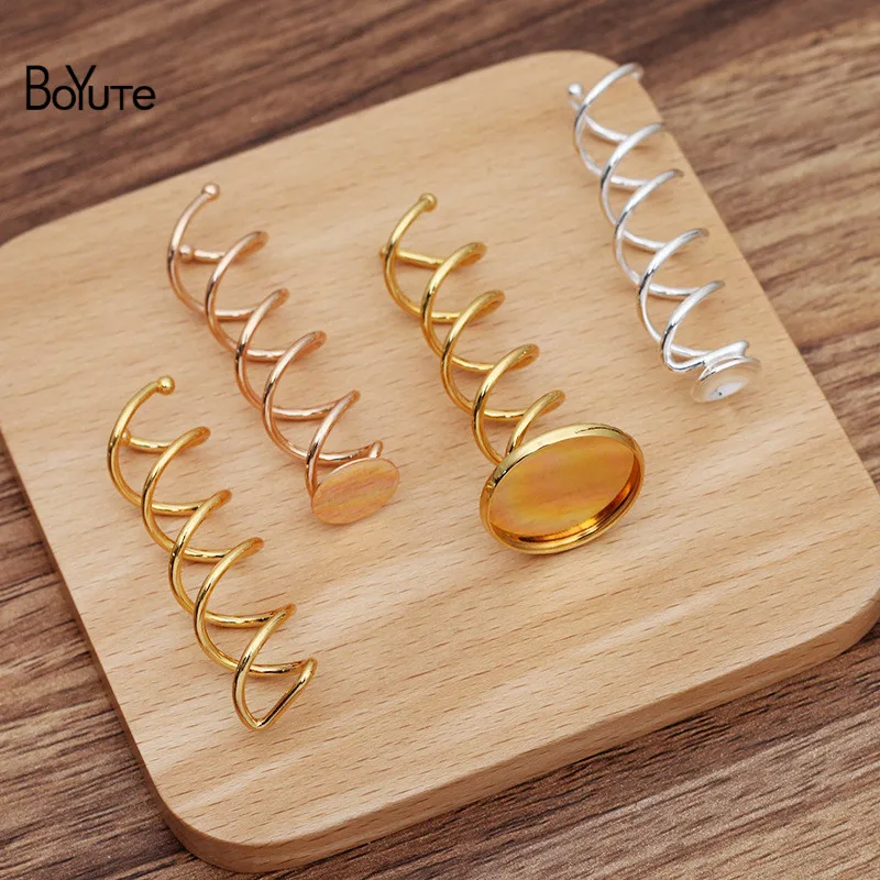 BoYuTe Custom Made (200 Pieces/Lot) 50*13MM Metal Spiral Up-Do Hair Stick Hairpin Base Handmade Diy Hair Accessories Materials