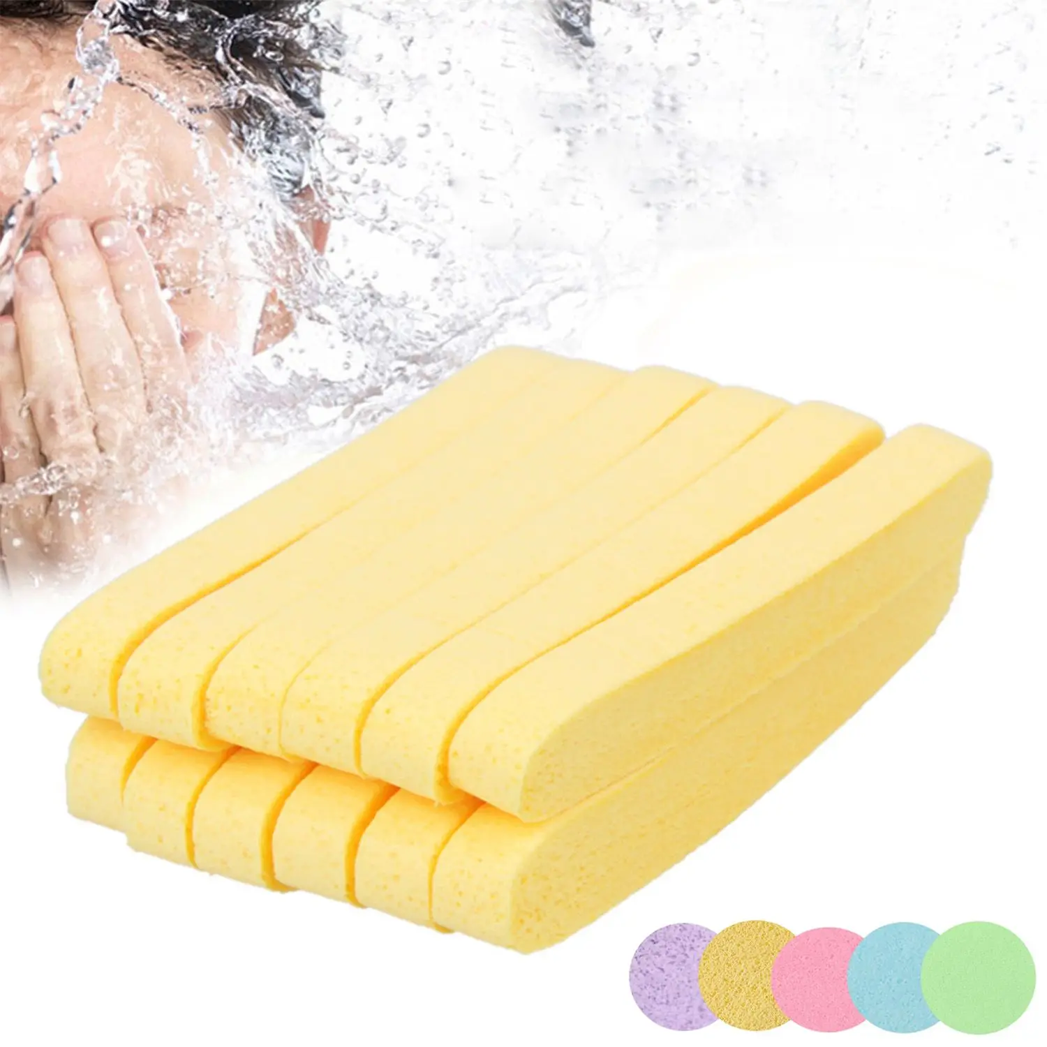 12Pcs/Set Face Wash Sponge Compressed Facial Spa Pads Exfoliating Cosmetic Puff Cleansing Pad Makeup Removal Skin Care Tool