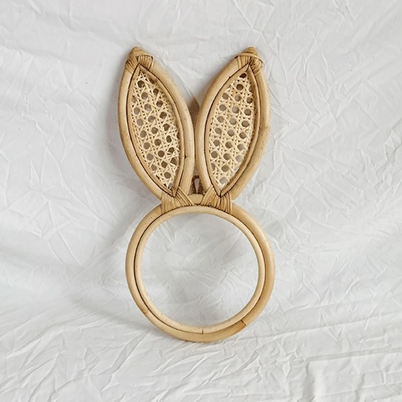 Rattan Art Decoration Monkey Rabbit Ears Makeup Mirror Dressing Wall Hanging Mirrors Bedroom Home Decor