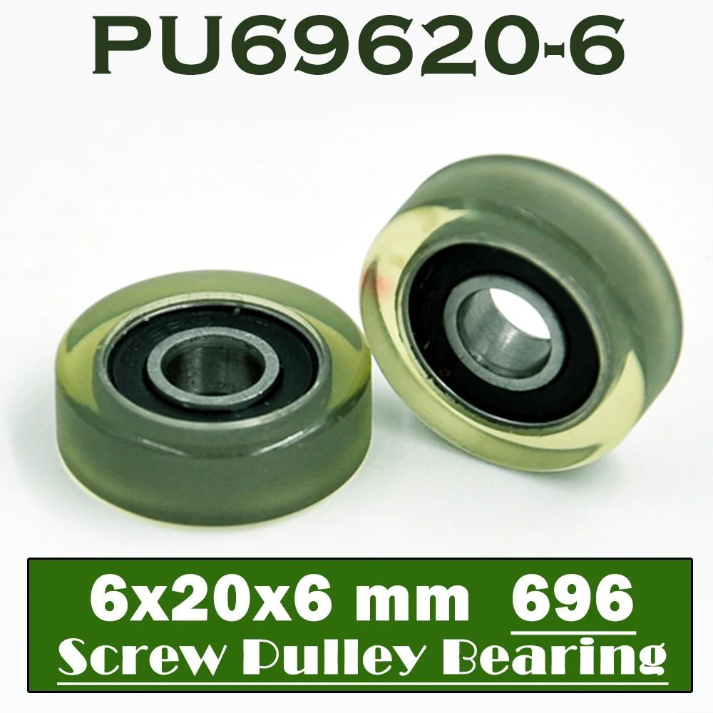 PU 696 Polyurethane Covered Bearing 6*20*6 mm ( 4 PCS ) Shaft 6mm PU69620-6 Urethane Cover PU696 Bearings