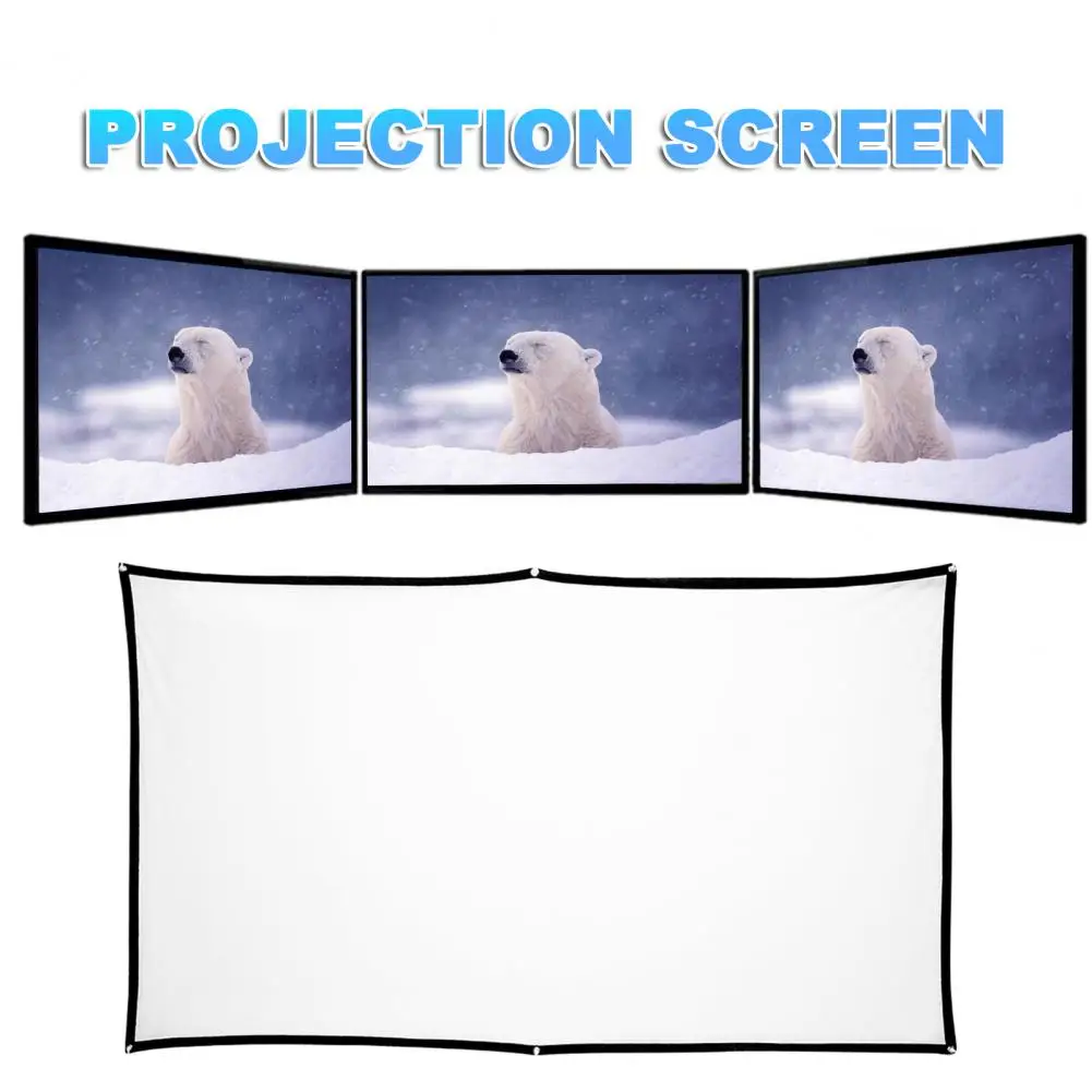 High Brightness Reflective Projector Screen 60 100 130 inch 16:9 Fabric Cloth Projection Screen for Espon Ben-q Home Beamer