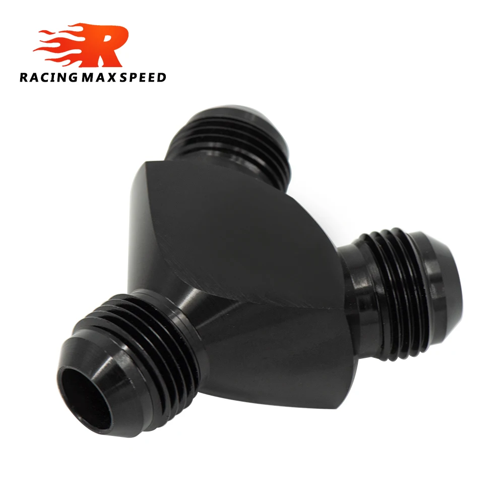 Universale AN6 AN8 AN10 AN12 raccordi adattatori per blocchi a Y in alluminio adattatore nero tipo Y giunto per tubi dell\'olio