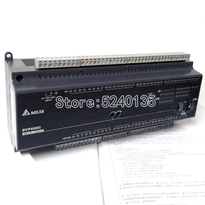 Оригинальный программируемый контроллер серии DVP60EC00R3 DVP60EC00T3 EC3, стандартный PLC DI 36 DO 24, релейная лампа, фотоэлемент, 100-240VAC