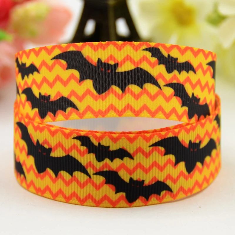 22mm 25mm 38mm 75mm Ruban Halloween haunted pumpkin Cartoon Character printed Grosgrain Ribbon party decoration 10 Yards Mul118