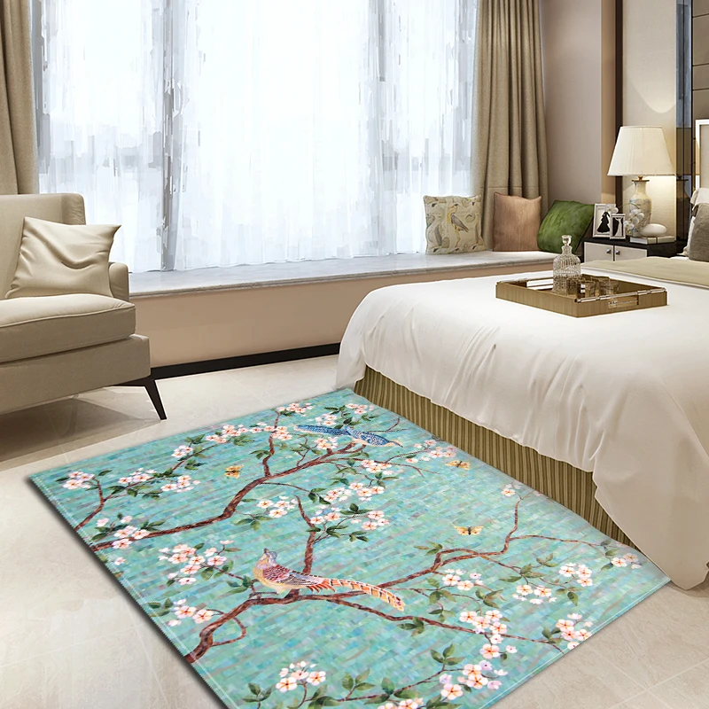 Flower Landscape Floor Mat Bath Mat Oil Painting Kitchen Rug Home Living Room Bedroom Carpets for Front Door