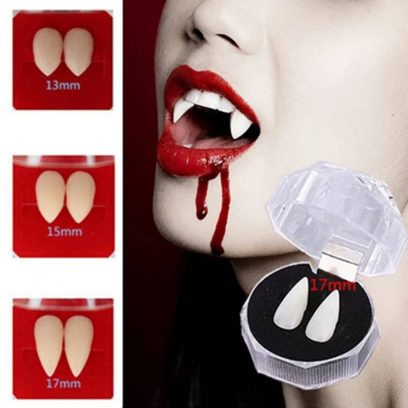 4 size Vampire Teeth Fangs Dentures Props Halloween Costume Props Party Holiday DIY Decorations Horror Adult For Kids