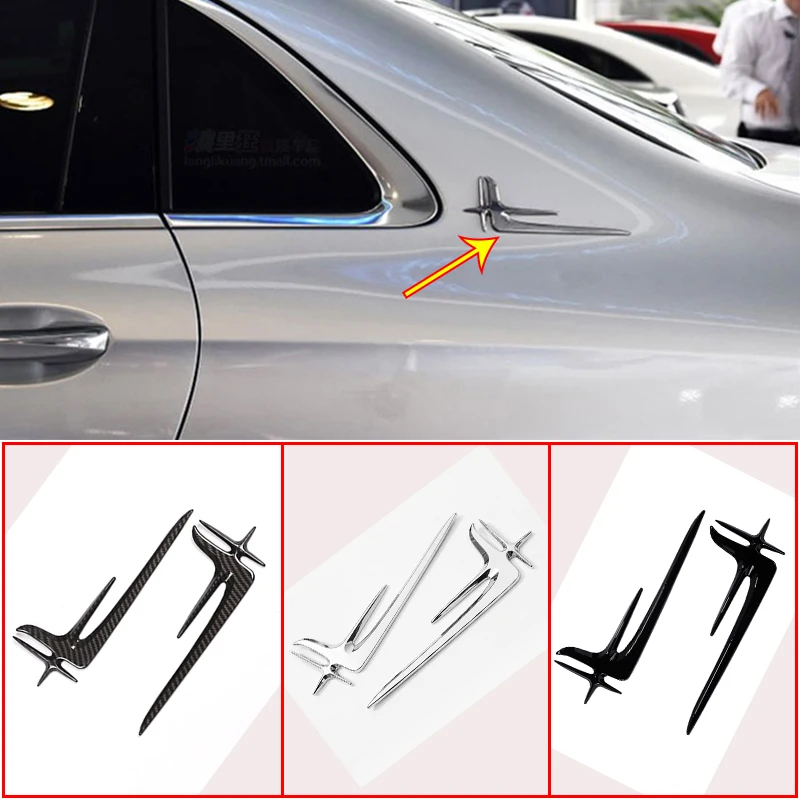 2pcs For Mercedes Benz A B C E Class W205 W213 C180L C200L C260L C320L 2015-2020 Car Styling Lengthened Standard Stickers