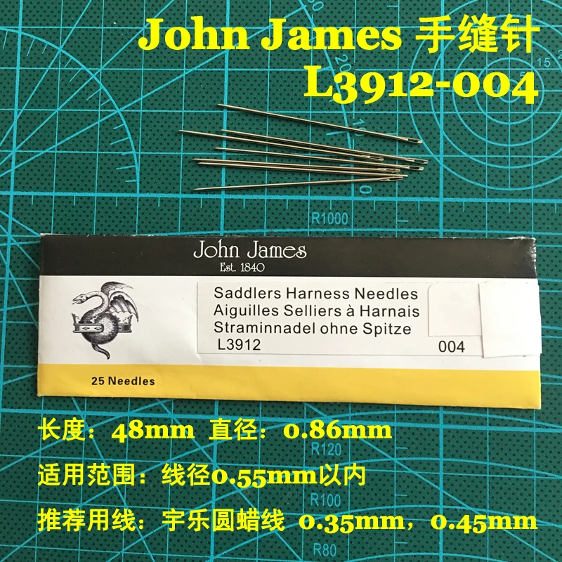 25Pcs/Bag Hand Needle Britain John James Leatherwear Needle Round Needle Diy Leatherwear hand Tool Leather Crafts blunt end