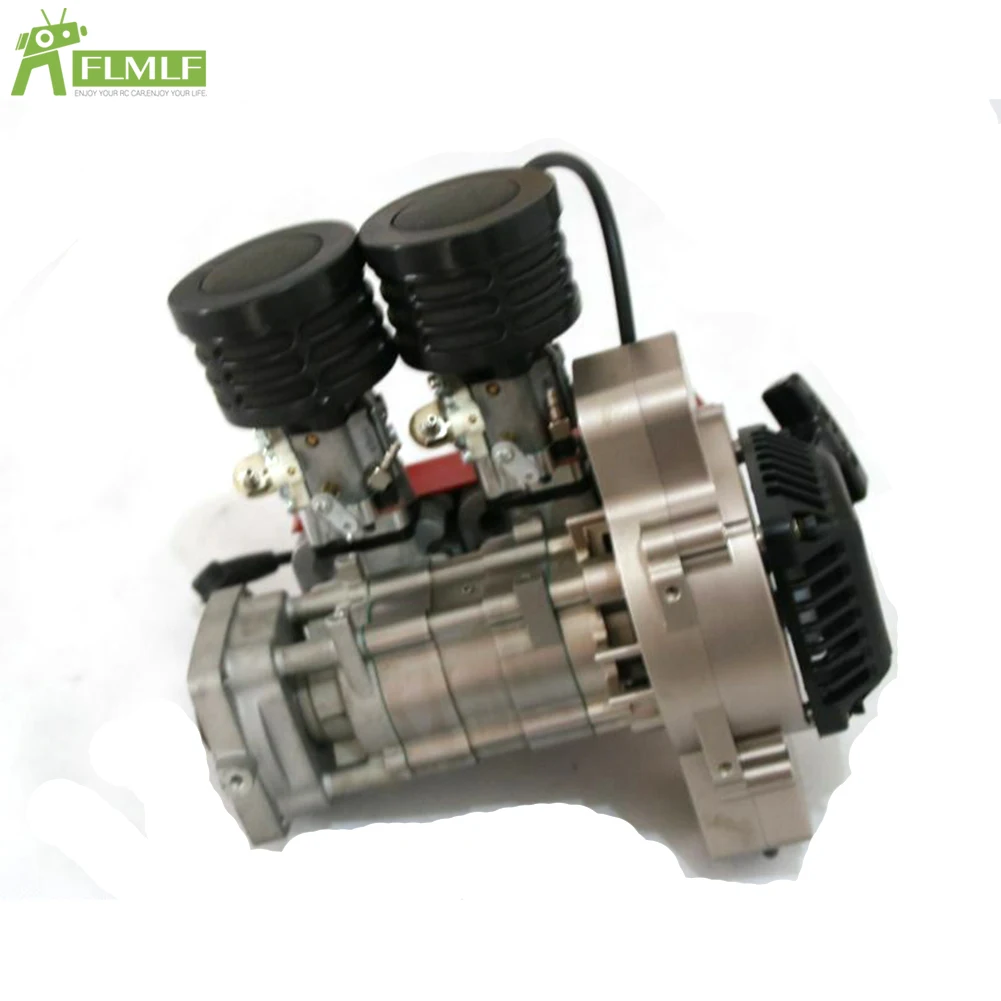 CNC 58CC Gasoline Engine Double Cylinders with Carburetor /Spark Plug Set for 1/5 HPI ROVAN KM BAJA Losi 5ive T FG GoPed RedCat