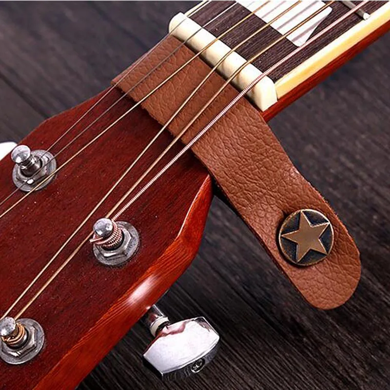 Leather Guitar Neck Strap Holder Button Headstock Adaptor Adjustable Guitar Strap Belt for Acoustic Electric Classic Guitar Bass