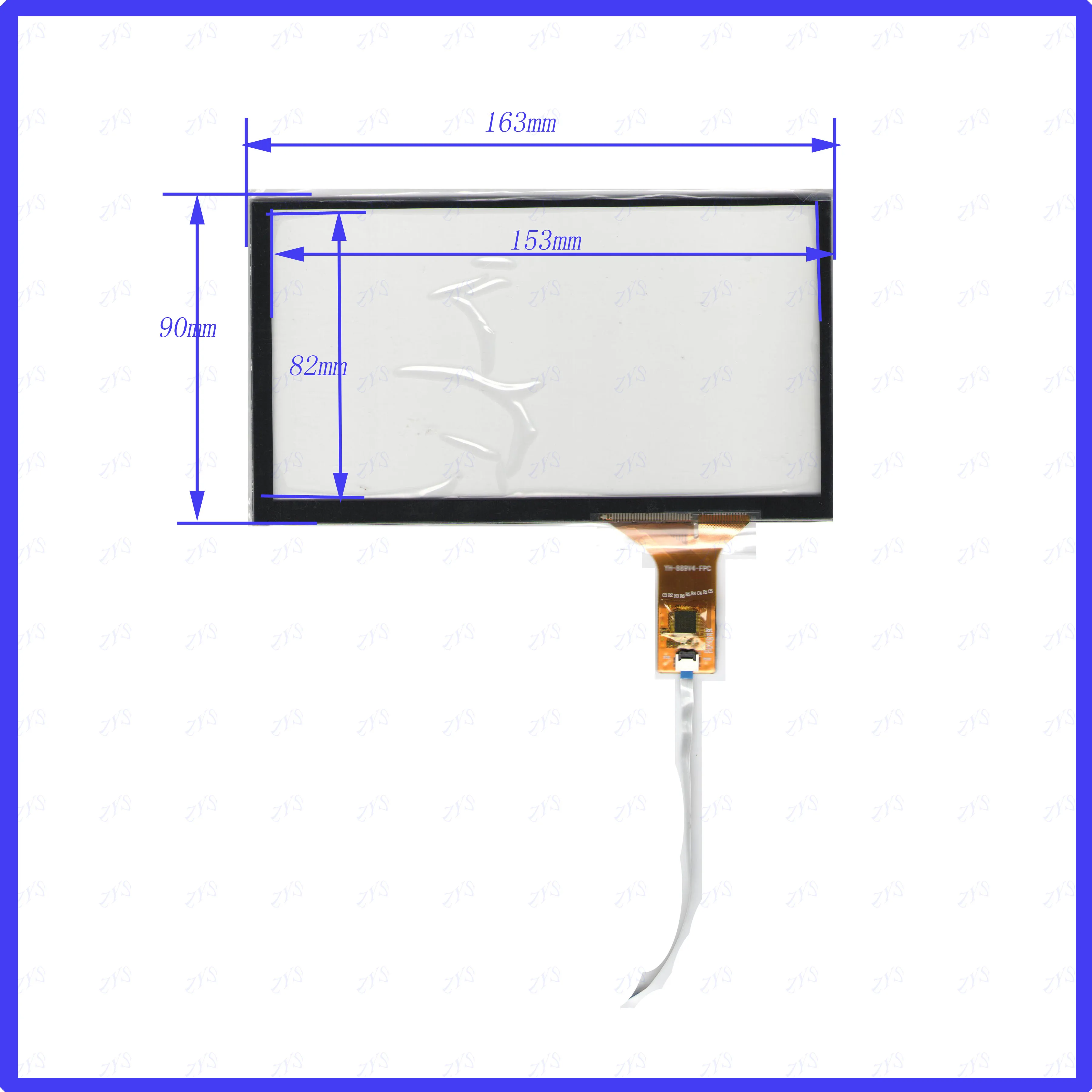 ZhiYuSun Wholesale  162*90mmYH-889V4-FPC  NEW 7inch 6 line For Car DVD touch screen panel Sensor glass this is compatible