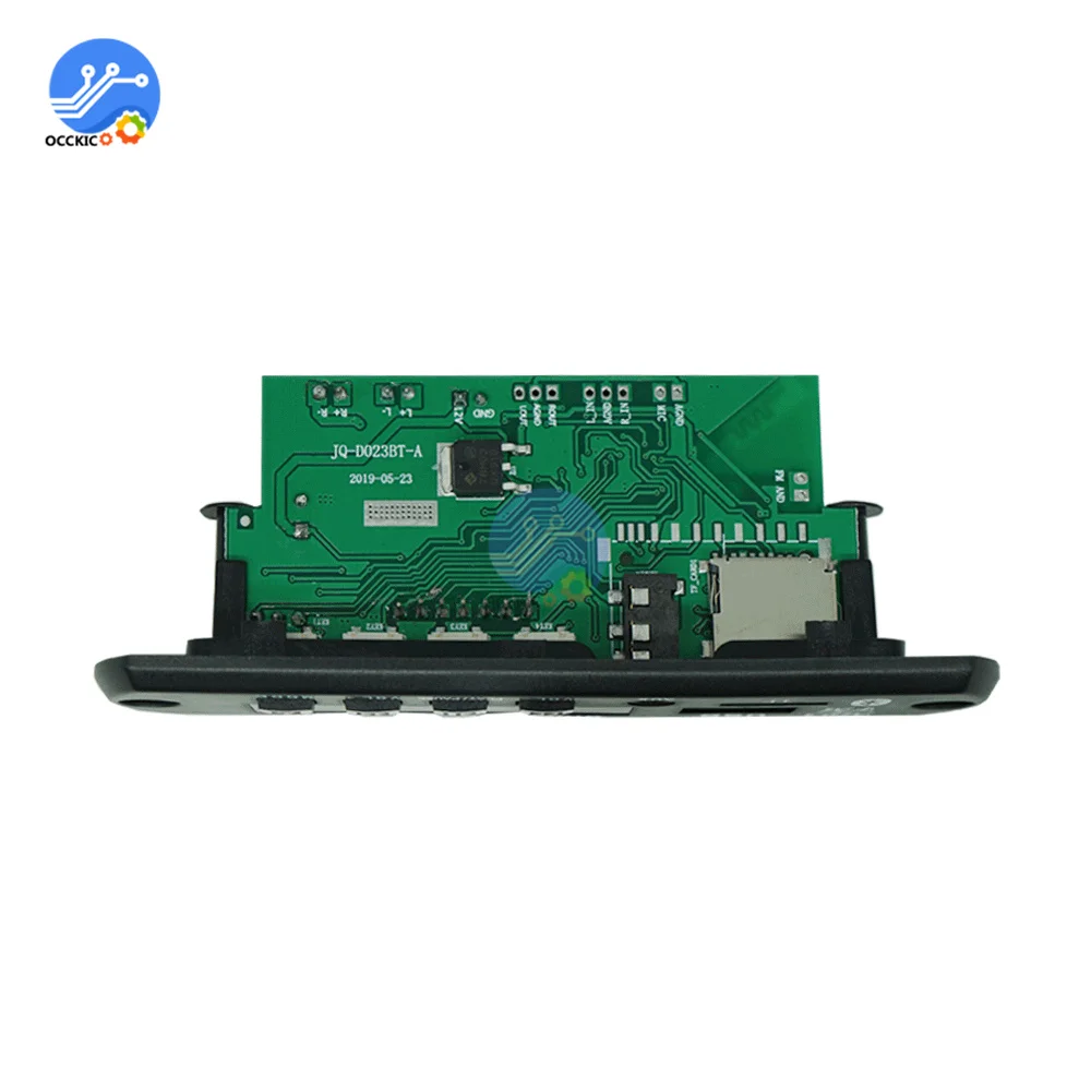 DC12V รถบัตร TF รุ่น2*15W เครื่องขยายเสียง MP3บอร์ดเครื่องถอดรหัสด้วยวิทยุ FM ฟังก์ชั่นรีโมทคอนโทรลบลูทูธ5.0