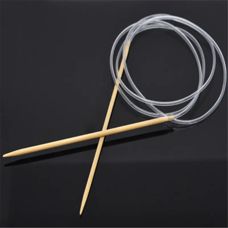 1PC 3.25mm Bamboo Circular Knitting Needles Transparent Tube Crochet Hooks DIY Craft Needles Loom Tool Home Supplies 120cm Long